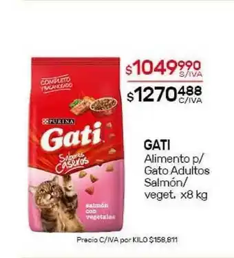 Nini Mayorista Gati Alimento P-Gato Adultos Salmón-veget. X8 Kg oferta