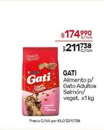 Nini Mayorista Gati Alimento P- Gato Adultos Salmón-Veget. X1kg oferta