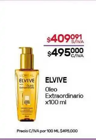 Nini Mayorista Elvive Oleo Extraodinario X100Ml oferta
