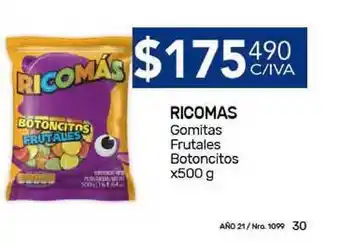 Nini Mayorista Ricomas Gomitas Frutales Botoncitos x500g oferta