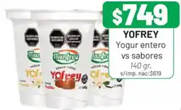 Almacor Yofrey yogur entero vs sabores oferta
