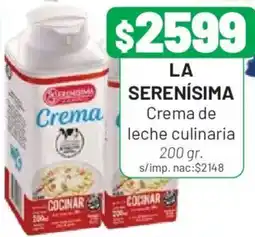 Almacor La serenisima crema de leche culinaria oferta