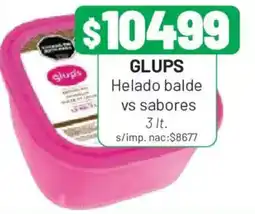 Almacor Glups helado balde vs sabores oferta