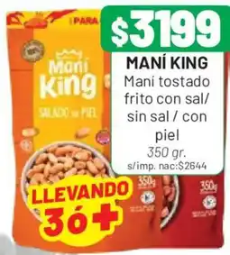 Almacor Maní king maní tostado frito con sal/sin sal/con piel oferta