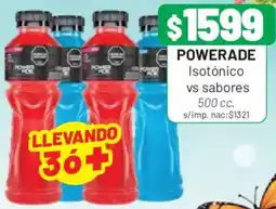 Almacor Powerade isotónico vs sabores oferta