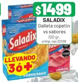 Almacor Saladix galleta copetin vs sabores oferta