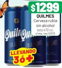 Almacor Quilmes cerveza rubia sin alcohol oferta