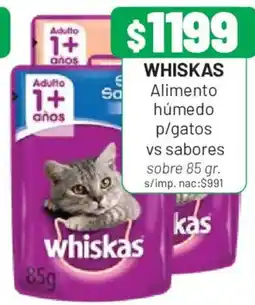 Almacor Whiskas alimento húmedo p/gatos vs sabores oferta