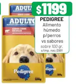 Almacor Pedigree alimento húmedo p/perros vs sabores oferta