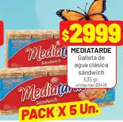 Almacor Mediatarde galleta de agua clásica sándwich oferta