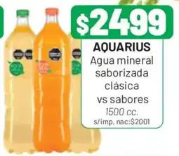 Almacor Aquarius agua mineral saborizada clásica vs sabores oferta