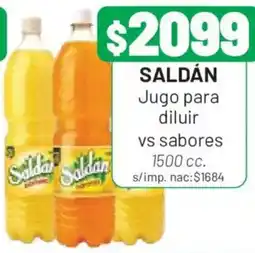 Almacor Saldán jugo para diluir vs sabores oferta