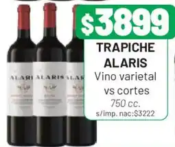 Almacor Trapiche alaris vino varietal vs cortes oferta