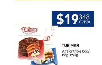Nini Mayorista Turimar Alfajor triple bco/neg. x60g. oferta