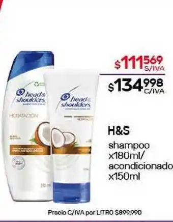 Nini Mayorista H&S shampoo x180ml/acondicionado x150ml oferta