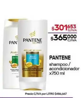 Nini Mayorista Pantene shampoo / acondicionador x750 ml oferta