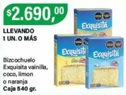 Supermercados Damesco Exquisita bizcochuelo vainilla coco limon o naranja oferta