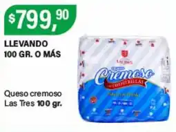 Supermercados Damesco Las tres queso cremoso oferta