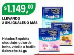 Supermercados Damesco Exquisita helados chocolate dulce de leche vainilla o frutilla oferta