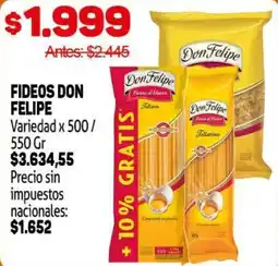 Makro Don felipe fideos oferta