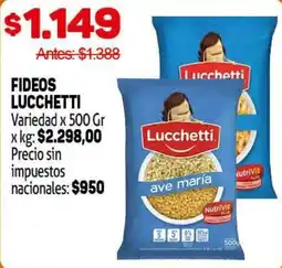 Makro Lucchetti fideos oferta