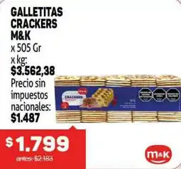 Makro M&K galletitas crackers oferta