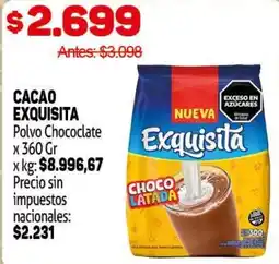 Makro Exquisita polvo chocolate oferta