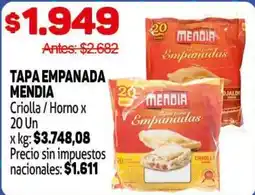 Makro Mendia tapa empanada criolla / horno oferta