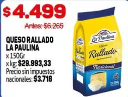 Makro La paulina queso rallado oferta