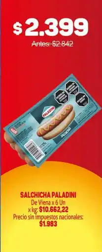 Makro Paladini salchicha oferta