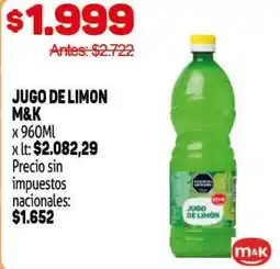 Makro M&K jugo de limon oferta