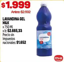 Makro M&K lavandina gel oferta