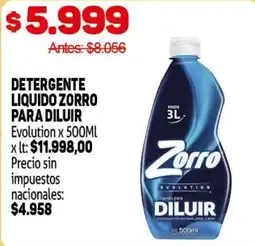 Makro Zorro detergente liquido para diluir oferta