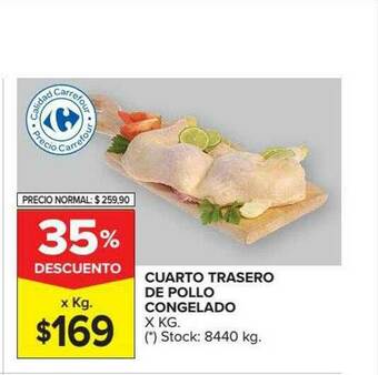 Carrefour Market Cuarto Trasero De Pollo Congelado oferta