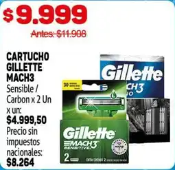Makro Gillette cartucho mach3 sensible carbon oferta