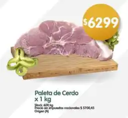 Supermercados Buenos Días Paleta de Cerdo oferta