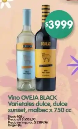 Supermercados Buenos Días Oveja black vino oferta