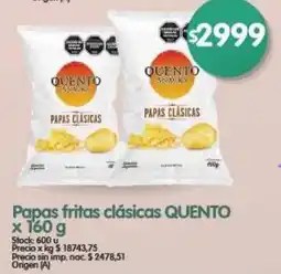 Supermercados Buenos Días Quento papas fritas clásicas oferta