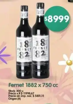 Supermercados Buenos Días Fernet 1882 oferta