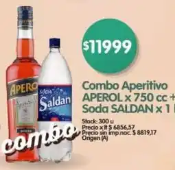 Supermercados Buenos Días Aperol combo aperitivo oferta