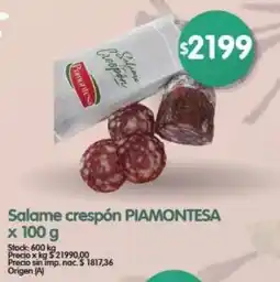 Supermercados Buenos Días Piamontesa salame crespón oferta