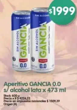 Supermercados Buenos Días Gancia aperitivo 0.0 oferta