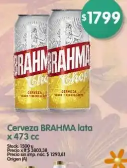 Supermercados Buenos Días Brahma cerveza lata oferta