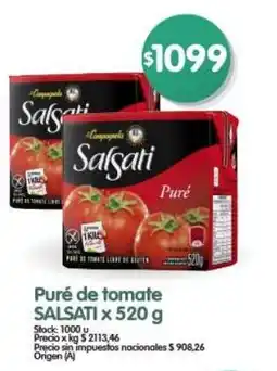 Supermercados Buenos Días Salsati puré de tomate oferta