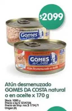 Supermercados Buenos Días Gomes da Costa atún desmenuzado oferta