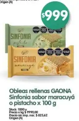Supermercados Buenos Días Sinfonia obelas rellenas gaona oferta