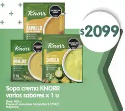 Supermercados Buenos Días Knorr sopa crema varios sabores oferta