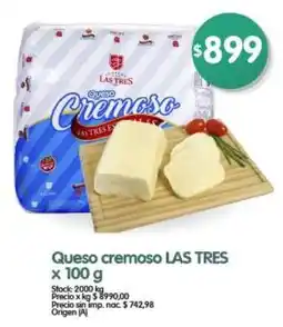 Supermercados Buenos Días Las tres queso cremoso oferta
