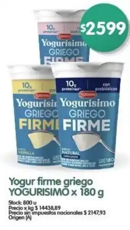 Supermercados Buenos Días Yogurisimo yogur firme griego oferta