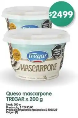 Supermercados Buenos Días Tregar queso mascarpone oferta